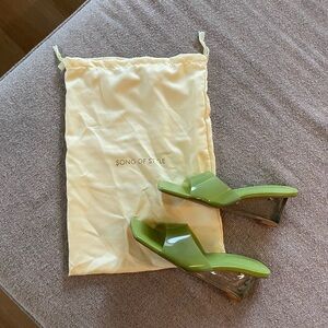 Song of Style Green Heeled Slingbacks